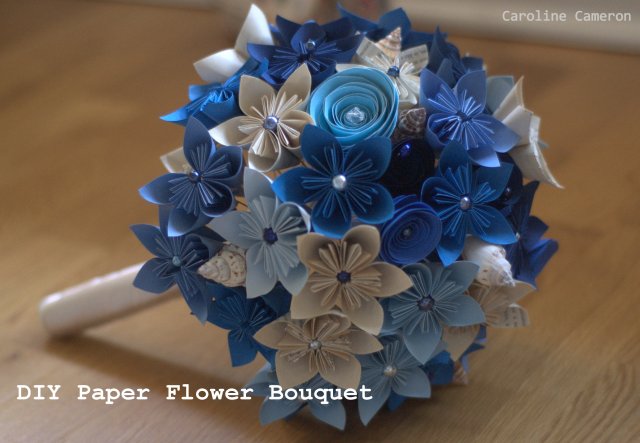 DIY Kusudama paper flower bouquet, beach bouquet, handmade paper flower bouquet